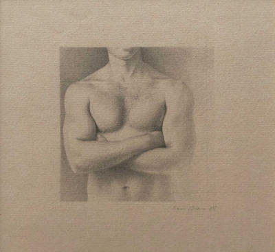 Wim Blom-Torso  1985 pencil on paper  15 x 15 cm  6”x6” in framed 